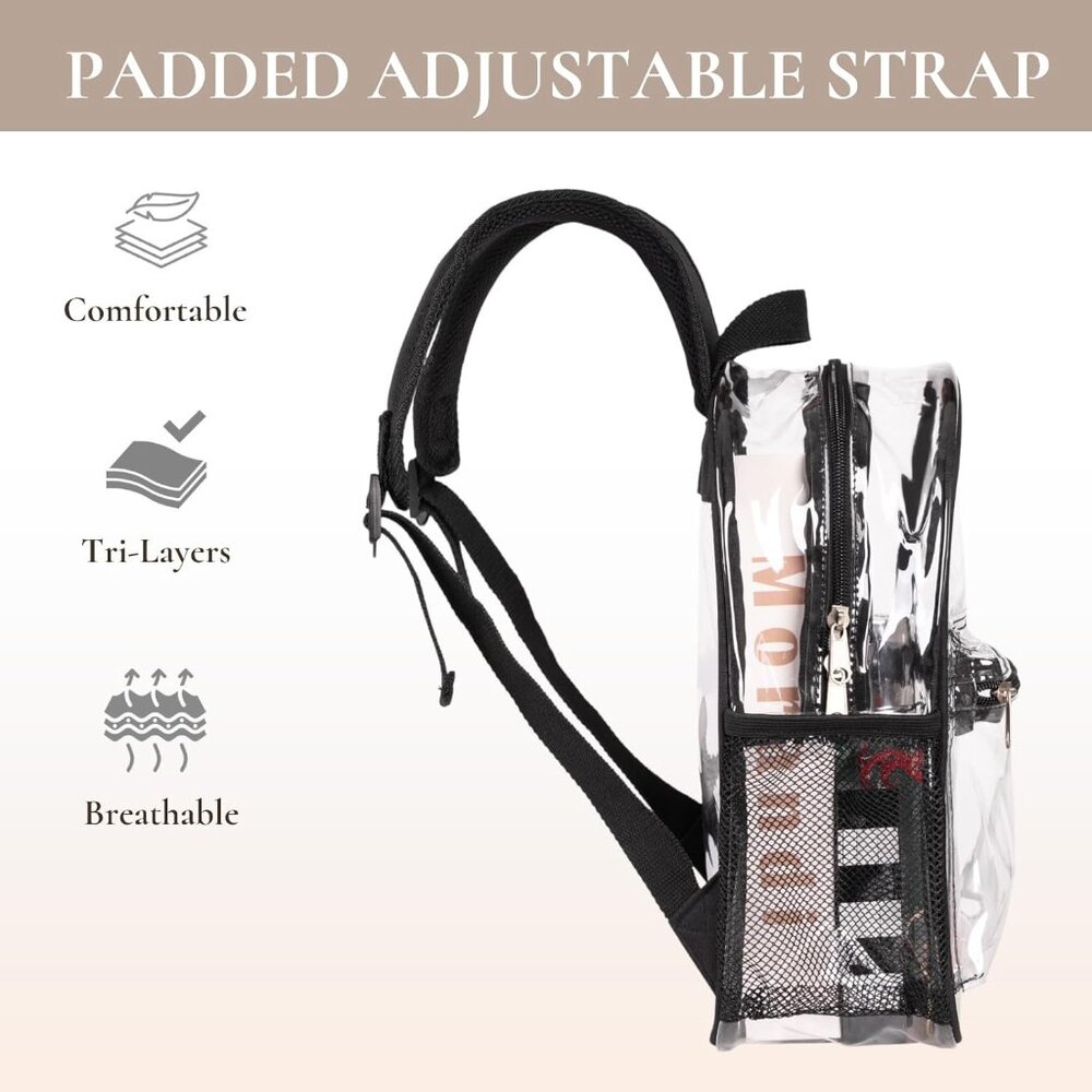 Stadium Approved Transparent Backpack - Easy Secu… - image 2